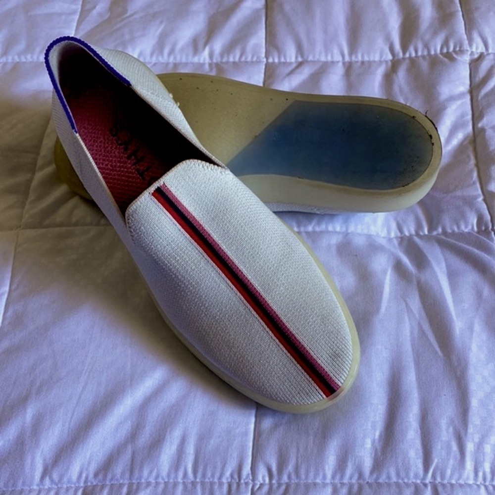 Rothy’s x Evian Limited Edition Slip On Sneakers Womens 8.5 White Made in China